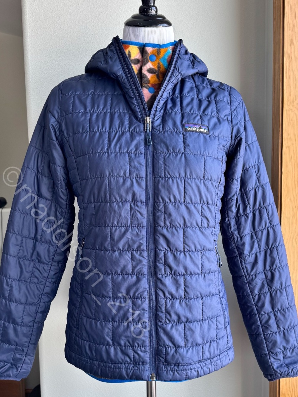 Patagonia Nano Puff Hoody Jacket Small Classic Navy Windproof Water Resistant S